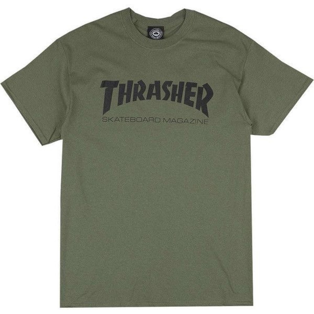 thrasher skate mag army green t shirt